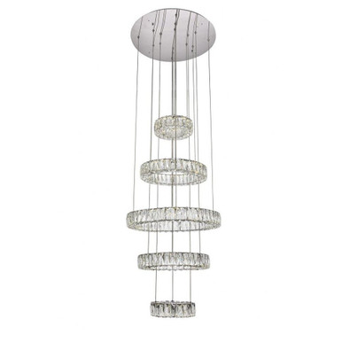 Monroe 1 LED Light Medium 5 Tier Chandelier by Elegant - 3503g5lc