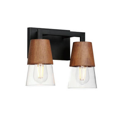 Carpenter 2 Light Vanity Light by Maxim - 21622CLWNBK