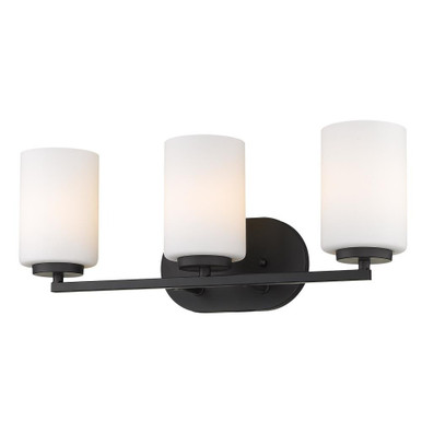 Manhattan 3 Light Vanity Light by Golden - 2243-BA3 BLK-OP