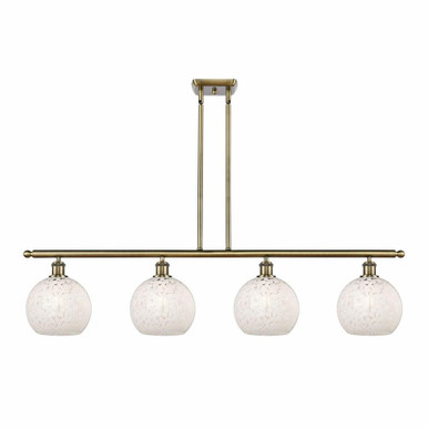 White Mouchette 4 Modern Stem Hung Oversized Island Pendant by Innovations - 516-4I-G1216-8
