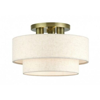 Manorwood 3 Light Large Semi Flush Mount 9.5 Inch and 15 Inch Wide by Livex - 41944