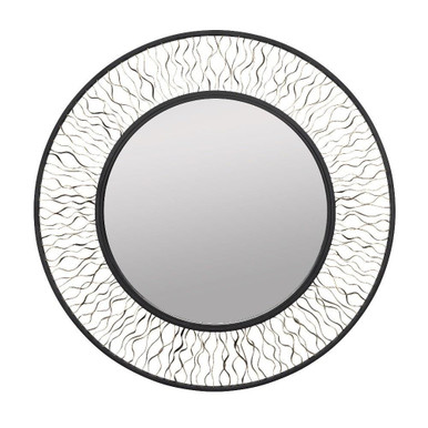 Estela Round Wall Mirror 30 Inch Tall and 30 Inch Wide by Varaluz - 380MI30AMBFG