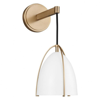 Norman 1 Light White Shade Wall Sconce by Visual Comfort Studio - 4151801