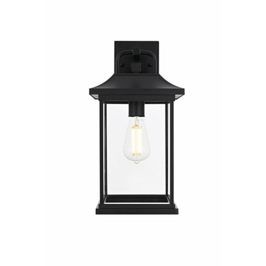 Saul 1 Light Outdoor Wall Mount 16 Inch Tall and 8 Inch Wide by Elegant - OD612W16BK