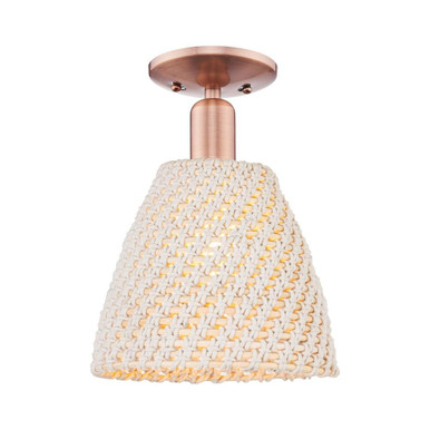 Natural Ballston Dome 1 Light Semi Flush Mount 11 Inch Tall by Innovations - 716-1C-NBD-9_P