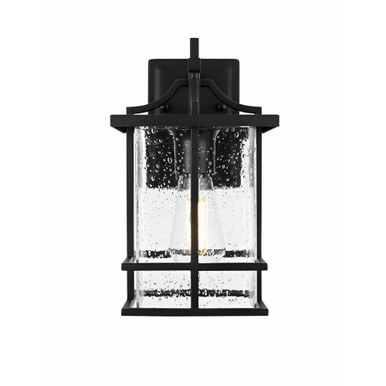 Miller 1 Light Outdoor Wall Sconce 12 Inch Tall and 7 Inch Wide by Elegant - OD312W12BK