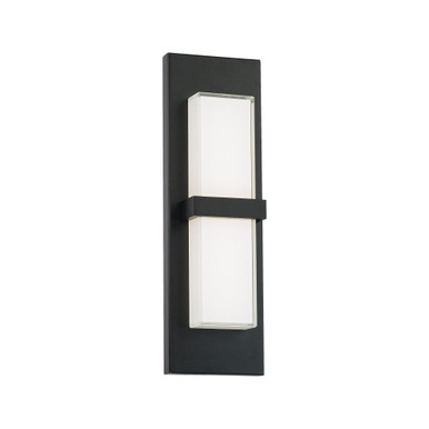 Bandeau 17W 1 LED Light Outdoor Wall Mount 16 Inch Tall by dweLED - ws-w21116-35-bk
