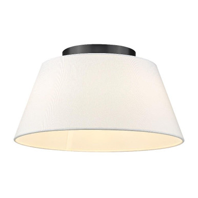 Penn 3 Light 16 Inch Wide Flush Mount by Golden - 3189-FM BLK-MWS