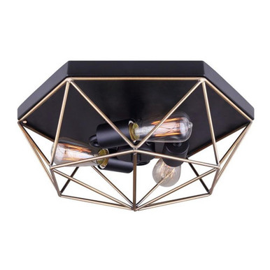 Greer 3 Light 13 Inch Wide Flush Mount by Canarm Inc - IFM676A15BKG