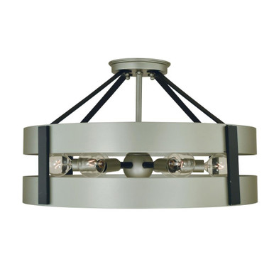 Orion 6 Light 18 Inch Wide Semi Flush Mount by Framburg - 5384 SP/MBLACK