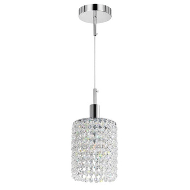 Glitz 1 Light Down Mini Pendant by CWI - 4281P-R-R Clear crystal