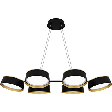 Byrnes 56W LED Linear Chandelier 4.5 Inch Tall and 40 Inch Wide by Quoizel - BYS640MBK