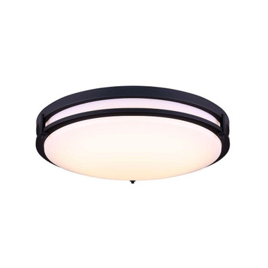 Gilda 32.5W 1 LED 19 Inch Wide Metal Flush Mount by Canarm Inc - LFM112A19BK