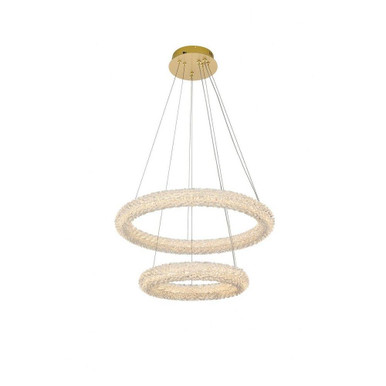 Bowen 112W 2 LED Chandelier 12 Inches Tall and 24 Inches Wide by Elegant  - 3800G24SG