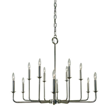 Boulevard 12 Light Oversized Candle Style Chandelier by Framburg - 4982 PN