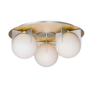 Finn 3 Light 18 Inch Wide Flush Mount by Maxim - 32470SWSBRBP