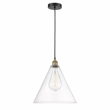Edison Cone 1 Light Modern Medium Cord Hung Pendant by Innovations - 616-1P-GBC-16C