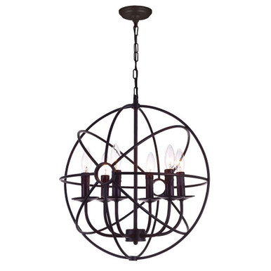 Arza 6 Light Small Chandelier by CWI - 5464P18DB