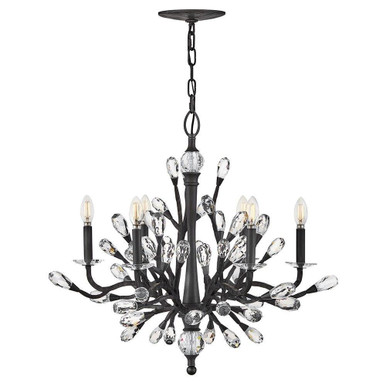Eve 5W 6 LED Medium Chandelier 30 Inch and 26 Inch Wide by Fredrick Ramond - FR46806BGR