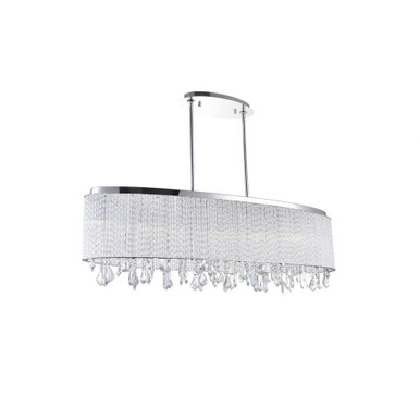 Benson 7 Light Oversized Linear Chandelier by CWI - 5562P38C-O Clear