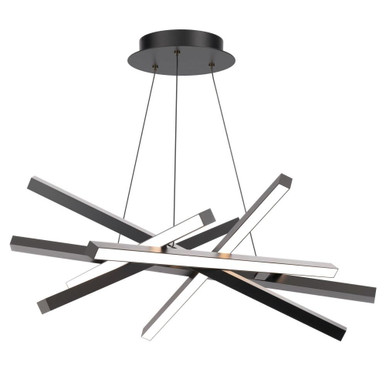 Parallax 42.3W 34 LED Pendant 13 Inch Tall and 30 Inch Wide by dweLED - PD-73134-BK