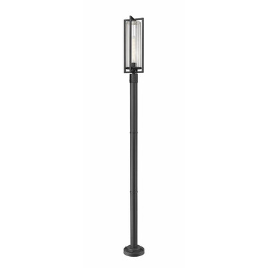 Aura 1 Light Outdoor Post Mount 99.5 x 9 Inches by Z-Lite - 5013PHBR-567P-BK