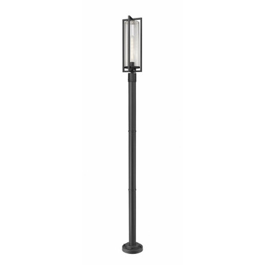 Aura 1 Light Outdoor Post Mount 99.5 x 9 Inches by Z-Lite - 5013PHBR-567P-BK