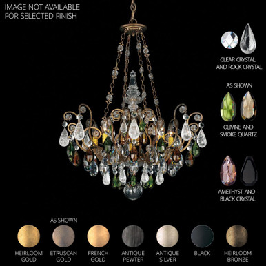 Renaissance Rock Crystal 8 Light Pendant 35 Inch Tall by Schonbek Signature - 3587