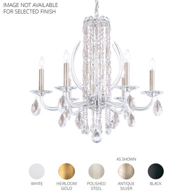 Siena 6 Light Crystal Tusks Chandelier 24.5 Inch Wide by Schonbek Signature - RS8306N