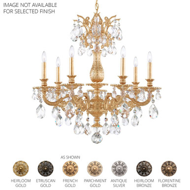Milano 7 Light Chandelier 28.5 Inch and 27 Inch Wide by Schonbek Signature - 5677