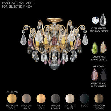 Renaissance Rock Crystal 6 Light Semi Flush Mount by Schonbek Signature - 3584