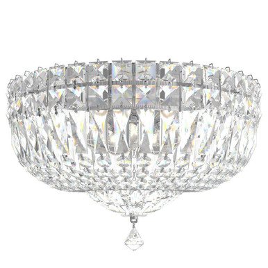 Petit Crystal Deluxe 5 Light Flush Mount 12 Inch Wide by Schonbek Signature - 5892