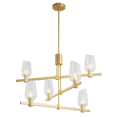 Calabria 6 Light Large Linear Chandelier by Kanova - KCH0104L-6NB