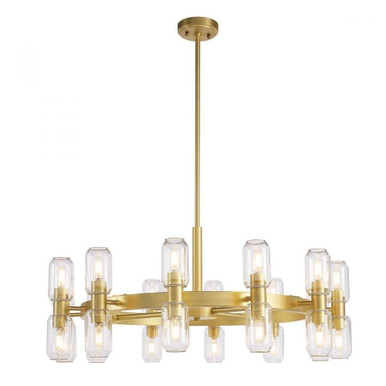 Manarola 24 Light Round Chandelier 16 Inch Tall and 35 Inch Wide by Kanova - KCH0105R-24NB