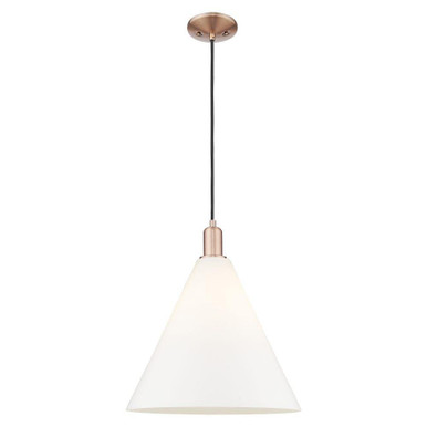 Berkshire Glass 1 Light Cord Hung Mini Pendant 17.83 Inch by Innovations - 716-1P-GBC16