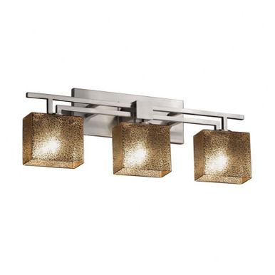 Fusion Aero 3 Light Rectangle Mror Glass Vanity Light by Justice Design - FSN-8703-55-MROR