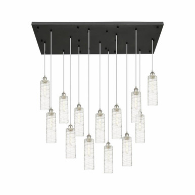 Crown Point 13 Light Cord Hung Pendant 54 Inch Wide by Innovations - 154BK-B-13P-G434-12