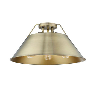 Orwell 3 Light 18.75 Inch Wide Flush Mount by Golden - 3306-3FM