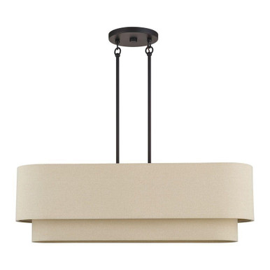 Bellingham 4 Light Large Linear Chandelier 20.5 X 10 Inch Wide by Livex - 58873