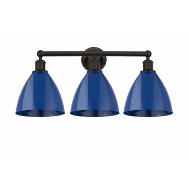 Plymouth Dome 3 Light Industrial Vanity Light by Innovations - 616-3W-PLYM-75