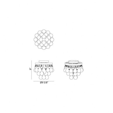 Crystal Fruit Vacio 1 Light 10 Inch Wide Flush Mount by Matteo - X00101CH