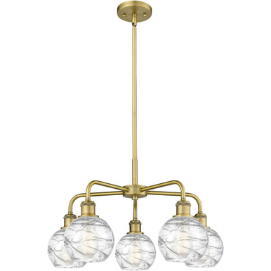 Athens Deco Swirl 5 Light Stem Hung Chandelier 13.63 X 24.38 by Innovations - 516-5CR-G1213-6