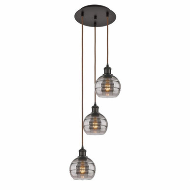 Rochester 3 Light Medium Cord Hung Pendant 24.38 Inch Tall by Innovations - 113B-3P-G556-6