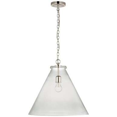 Katie 15W 1 LED Large Conical Pendant by Visual Comfort Signature - TOB5227/G6
