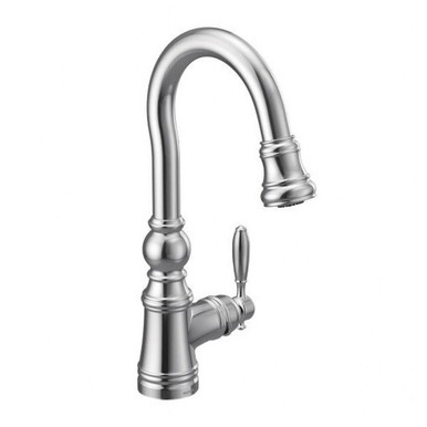 Weymouth One Handle Pulldown Bar Faucet Multiple Finishes by Moen - S53004