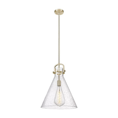 Newton Cone 1 Light Stem Pendant 17.25 Inch and 16 Inch Wide by Innovations - 410-1SL-G411-16_P