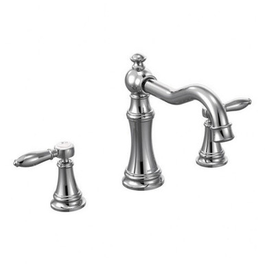 Weymouth Two Handle Roman Tub Faucet Multiple Finishes TS22103 by Moen - TS22103