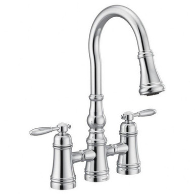 Weymouth Two Handle Pulldown Kitchen Faucet Multiple Finishes by Moen - S73204