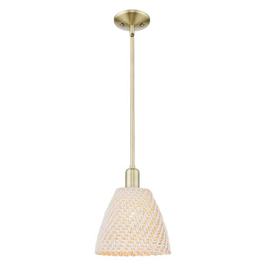 Natural Ballston Dome 1 Light Stem Mini Pendant 11.75 Inch by Innovations - 716-1S-NBD-9_P