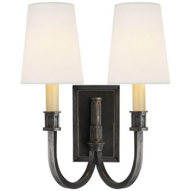 Modern Library 2 Light Linen Wall Sconce by Visual Comfort Signature - TOB2328-L